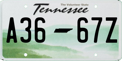 TN license plate A3667Z
