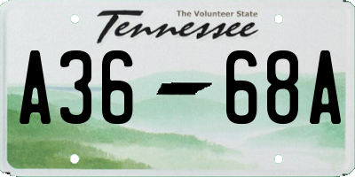 TN license plate A3668A