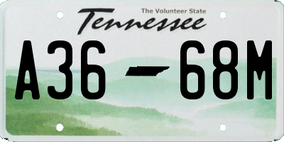 TN license plate A3668M