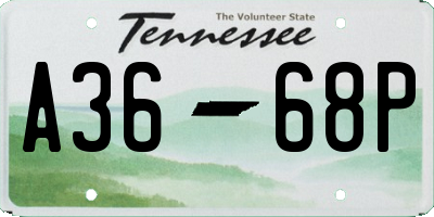 TN license plate A3668P
