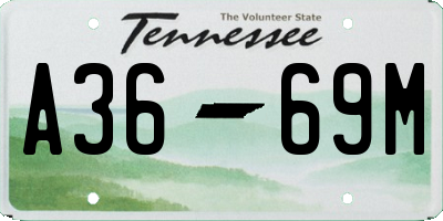 TN license plate A3669M