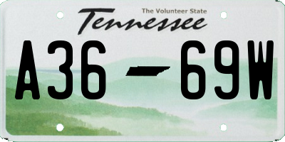 TN license plate A3669W