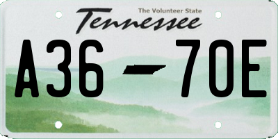TN license plate A3670E