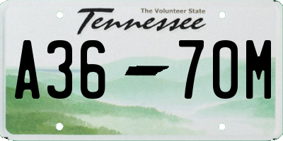 TN license plate A3670M