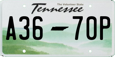 TN license plate A3670P