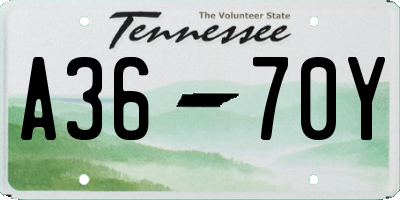 TN license plate A3670Y