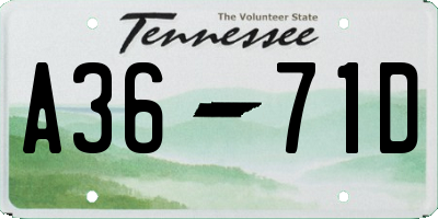 TN license plate A3671D