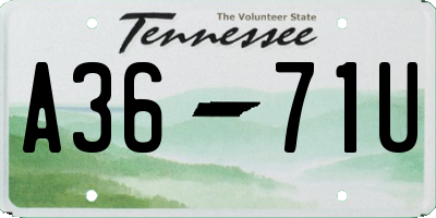 TN license plate A3671U