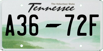 TN license plate A3672F