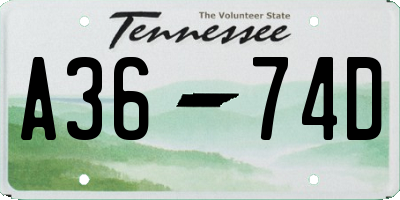 TN license plate A3674D