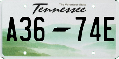 TN license plate A3674E