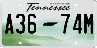 TN license plate A3674M