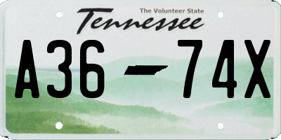 TN license plate A3674X