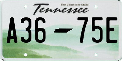 TN license plate A3675E