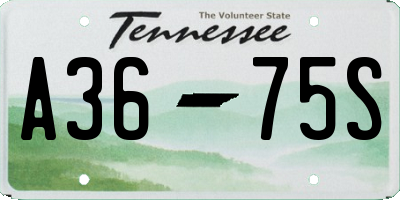 TN license plate A3675S
