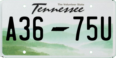 TN license plate A3675U