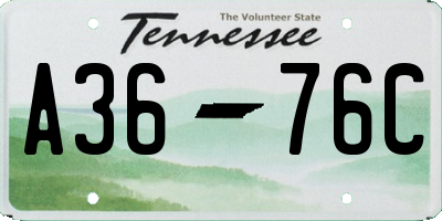 TN license plate A3676C