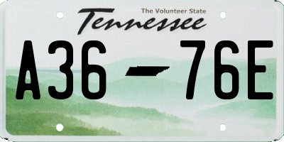 TN license plate A3676E