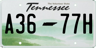 TN license plate A3677H