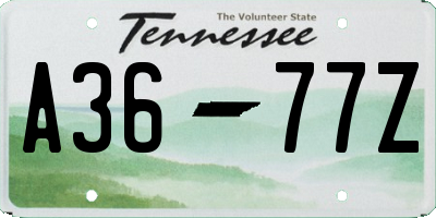 TN license plate A3677Z