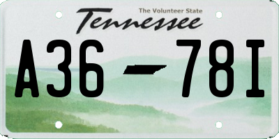 TN license plate A3678I