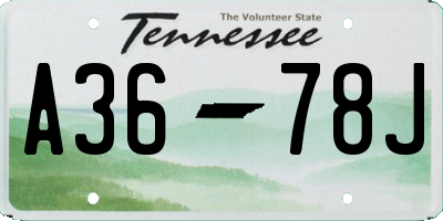 TN license plate A3678J