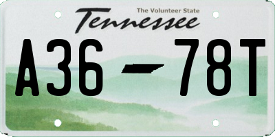 TN license plate A3678T