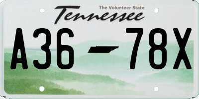 TN license plate A3678X