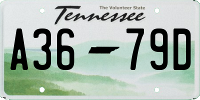 TN license plate A3679D