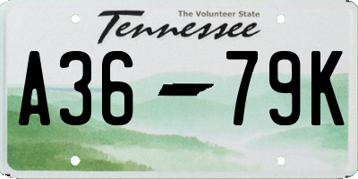 TN license plate A3679K