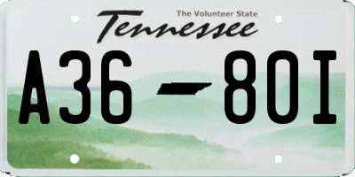 TN license plate A3680I