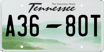 TN license plate A3680T