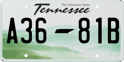 TN license plate A3681B