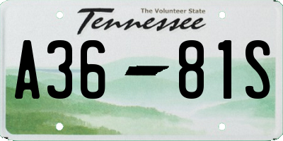 TN license plate A3681S