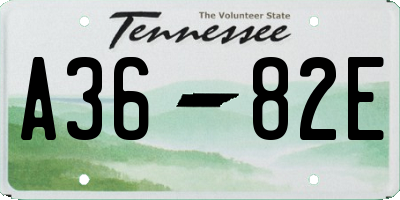 TN license plate A3682E