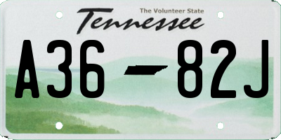 TN license plate A3682J