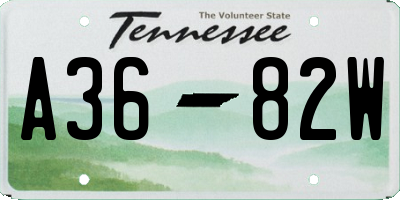 TN license plate A3682W