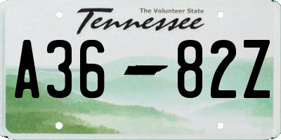 TN license plate A3682Z
