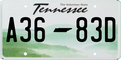 TN license plate A3683D