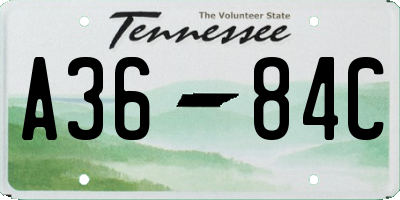 TN license plate A3684C