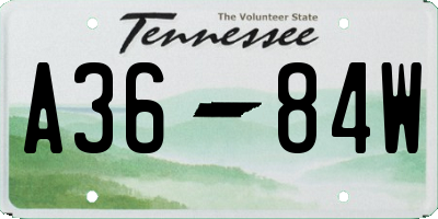 TN license plate A3684W
