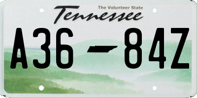 TN license plate A3684Z