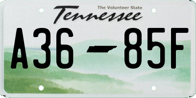 TN license plate A3685F