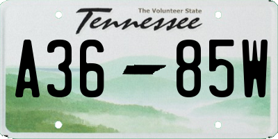 TN license plate A3685W