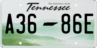 TN license plate A3686E