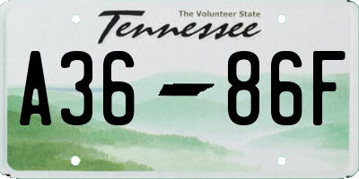 TN license plate A3686F