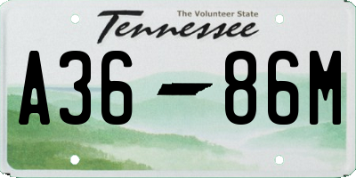 TN license plate A3686M