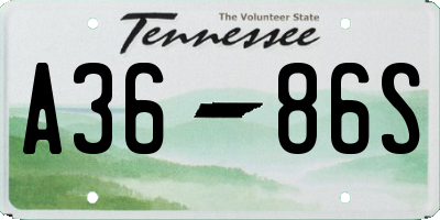 TN license plate A3686S