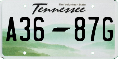TN license plate A3687G