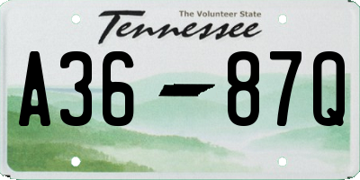 TN license plate A3687Q